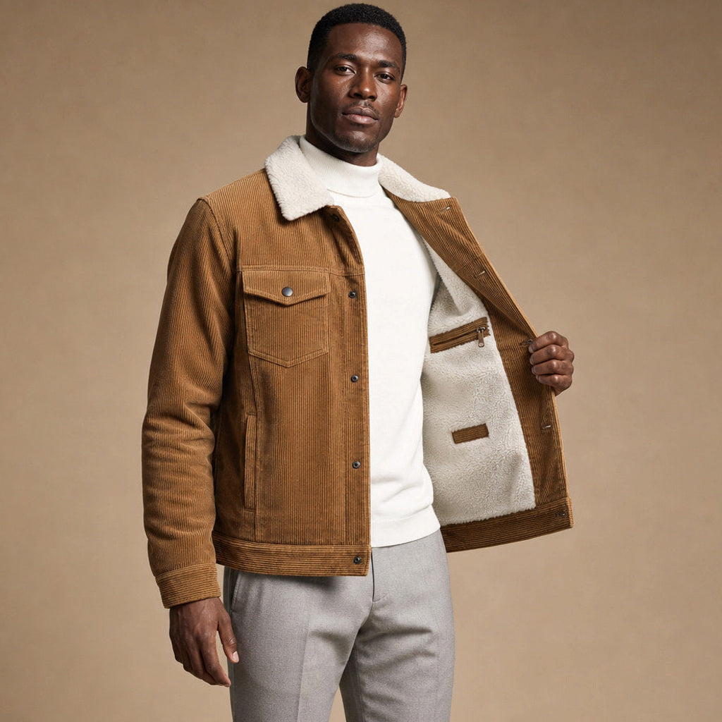 Chordex | Cordjacke Regular Fit Braun – Innenfutter im Detail