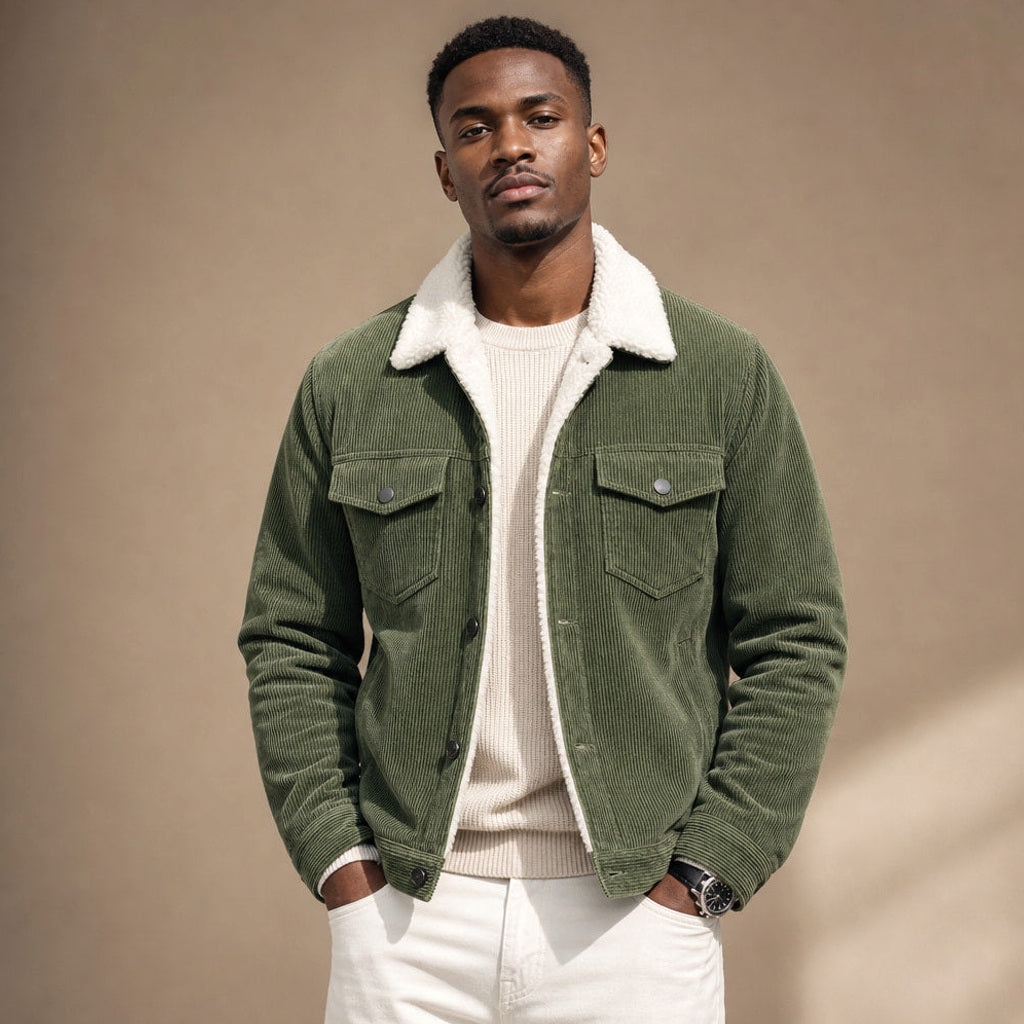 Chordex | Cordjacke Regular Fit Grün – Produktfoto
