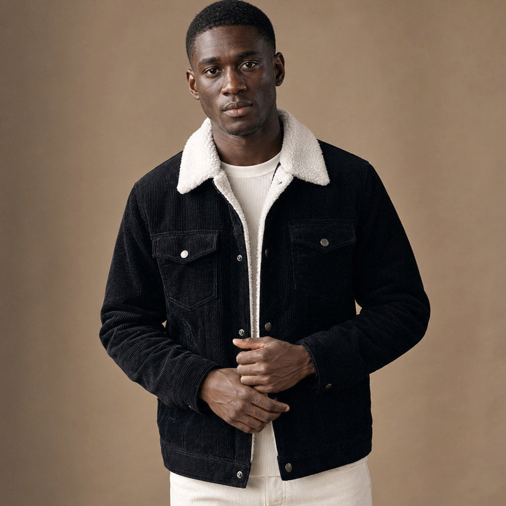 Chordex | Cordjacke Regular Fit Schwarz – Produktfoto