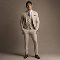 Three Piece Suit Slim Fit Formal Beige – Product Photo