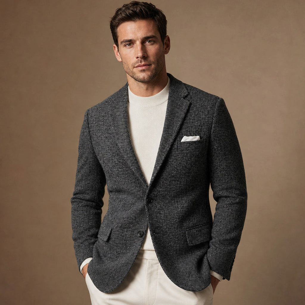 Dankmar | Blazer Fischgrat Slim Fit Dunkelgrau – Produktfoto