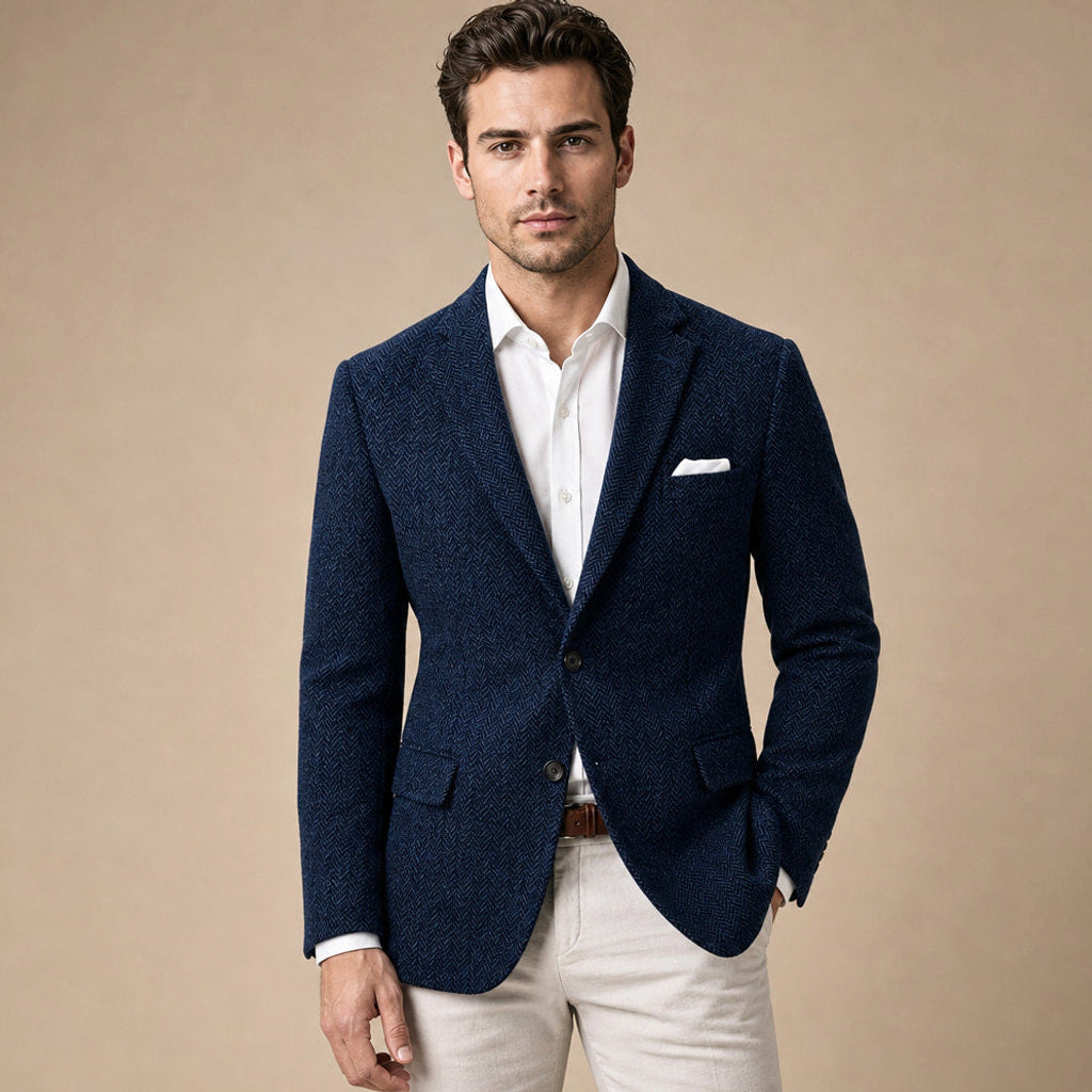 Dankmar | Blazer Fischgrat Slim Fit Navy – Produktfoto