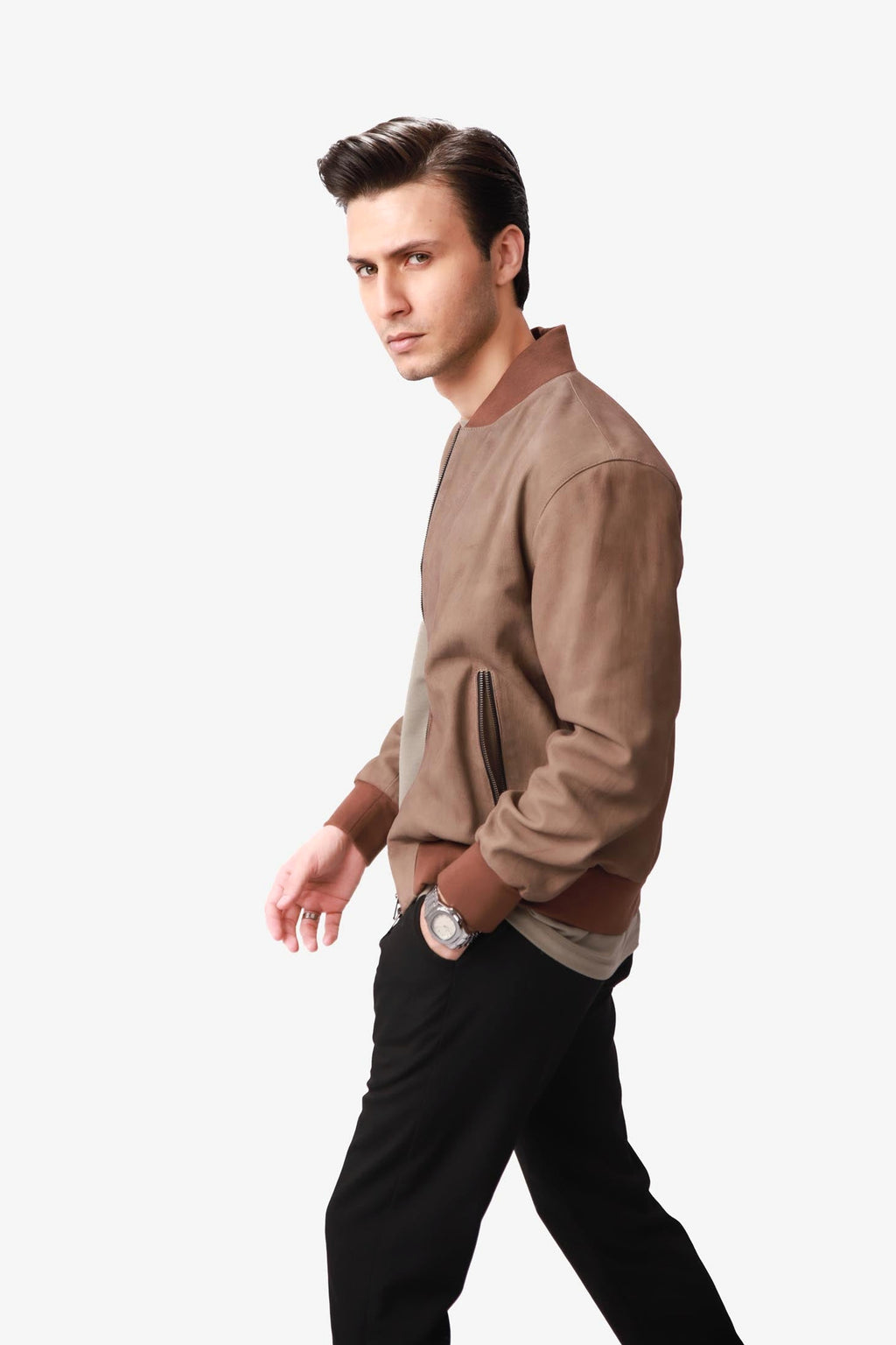 Dankwart | Bomberjacke Nubukleder Beige – Produktfoto