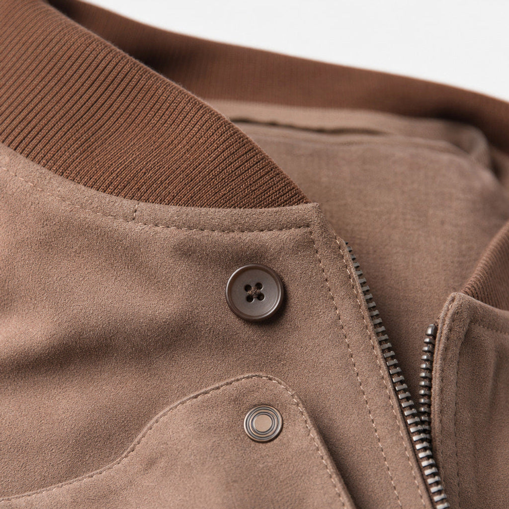 Dankwart | Bomberjacke Nubukleder Beige – Produktfoto
