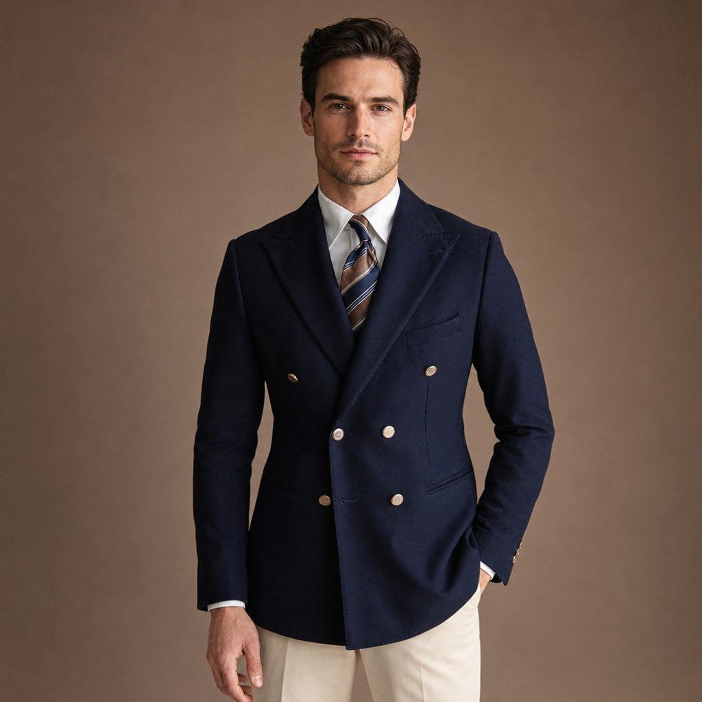 Dennis | Blazer Halbgefüttert Tailored Fit in Navy – Premium Editorial