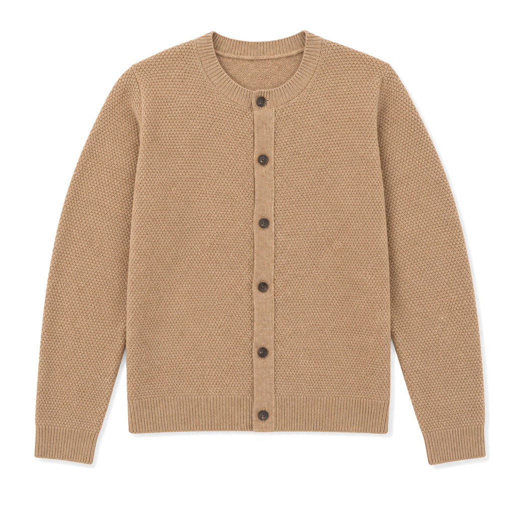 Dietrich | Strickjacke Wolle Perlmuster Camel – Produktfoto