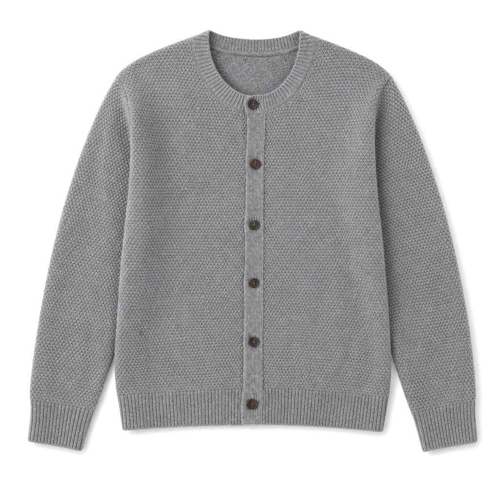 Dietrich | Strickjacke Wolle Perlmuster Grau – Produktfoto