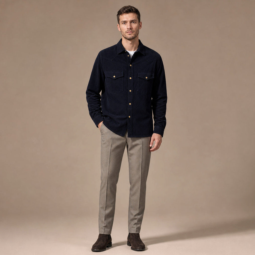 Dietwin | Cordhemd Druckknopfleiste Relaxed Fit – Gesamtlook