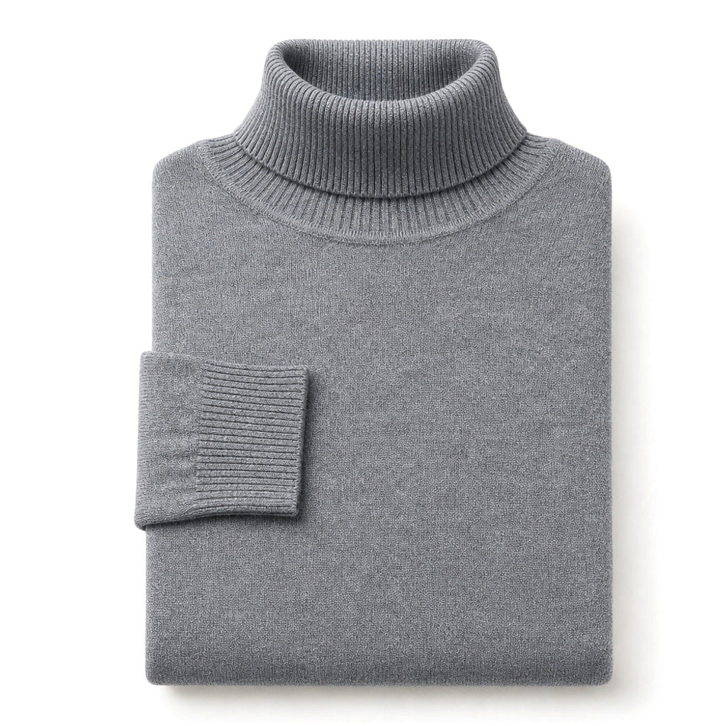 Ecbert | Rollkragenpullover Feinstrick Grau – Produktfoto