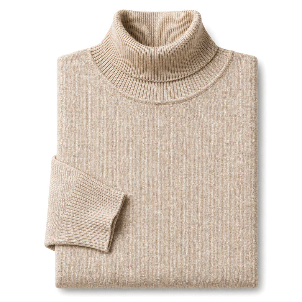 Ecbert | Rollkragenpullover Feinstrick Khaki – Produktfoto