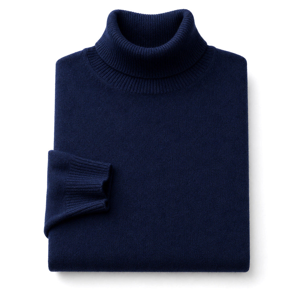 Ecbert | Rollkragenpullover Feinstrick Navy – Produktfoto