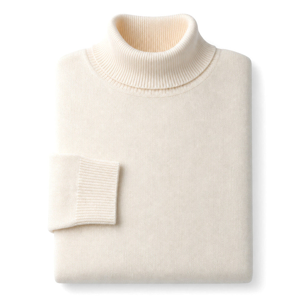 Ecbert | Rollkragenpullover Feinstrick Weiß – Produktfoto
