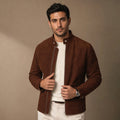 Eginwin | Bomberjacke Wildleder Dunkelbraun – Produktfoto