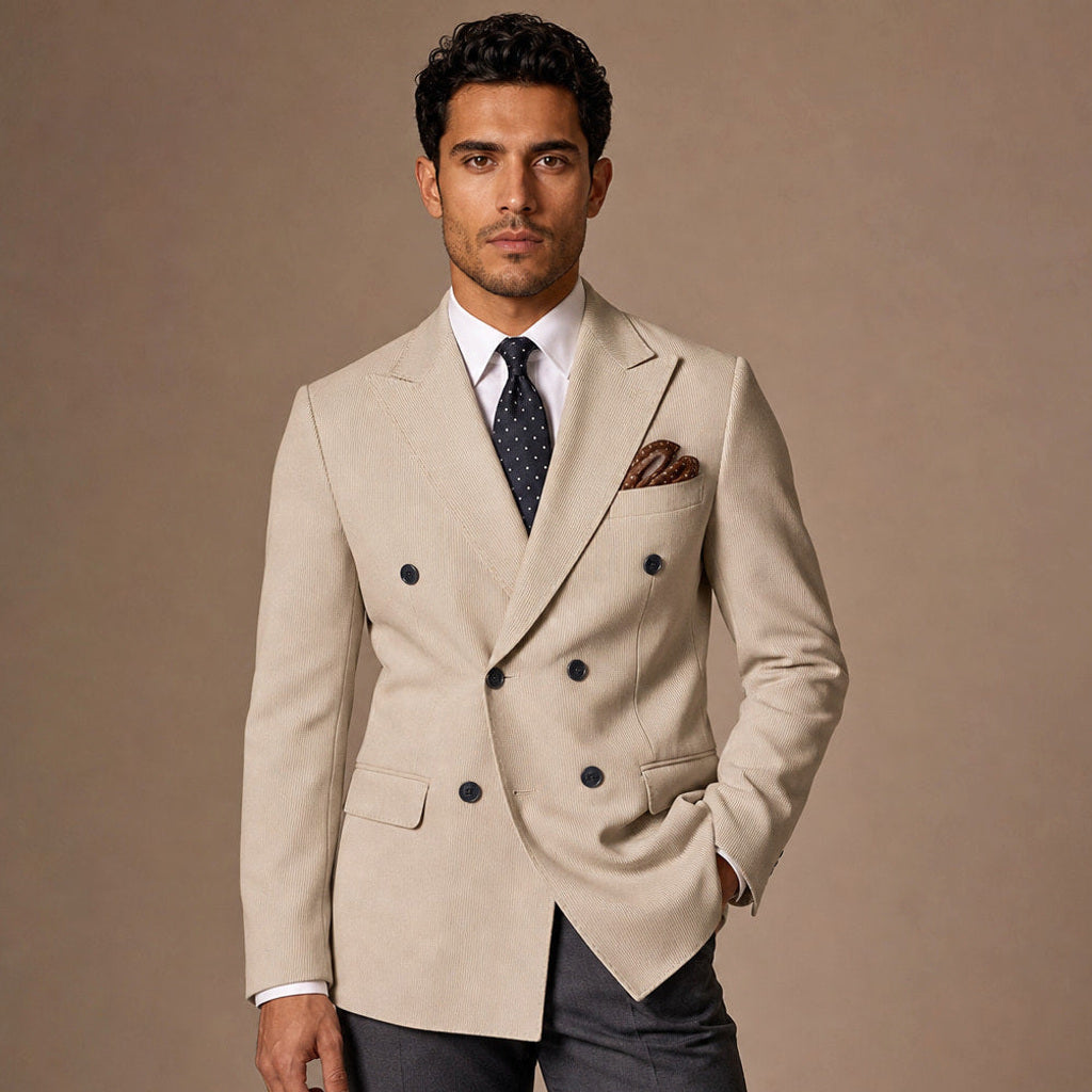 Ekbert | Blazer Neapolitanischer Schnitt Halbgefüttert in Khaki – Premium Editorial