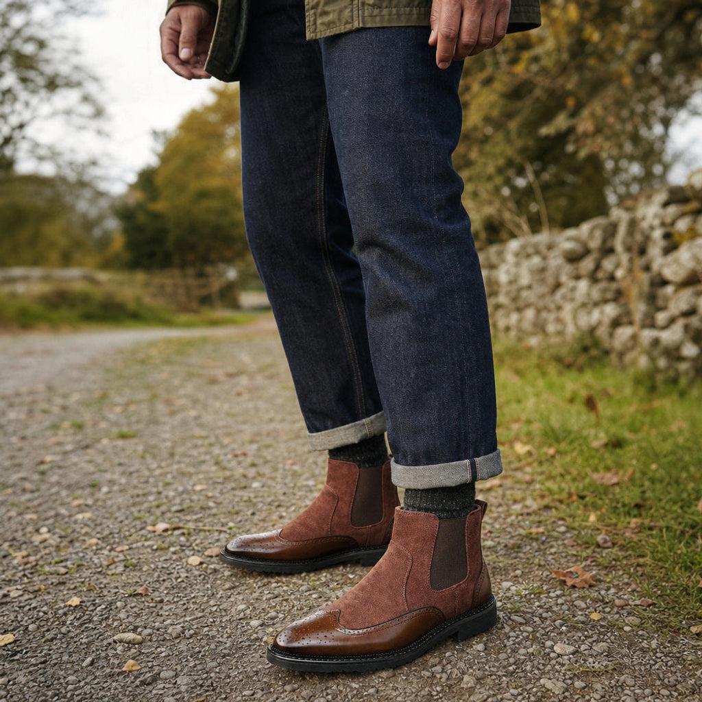 Erich | Chukka Boots Leder Gepolsterte Sohle – Gesamtlook