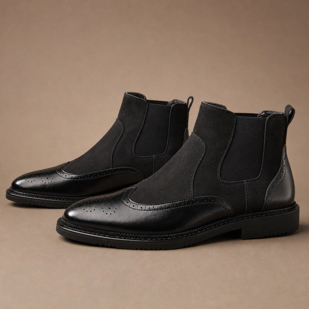 Erich | Chukka Boots Leder Gepolsterte Sohle in Obsidianschwarz – Premium Editorial