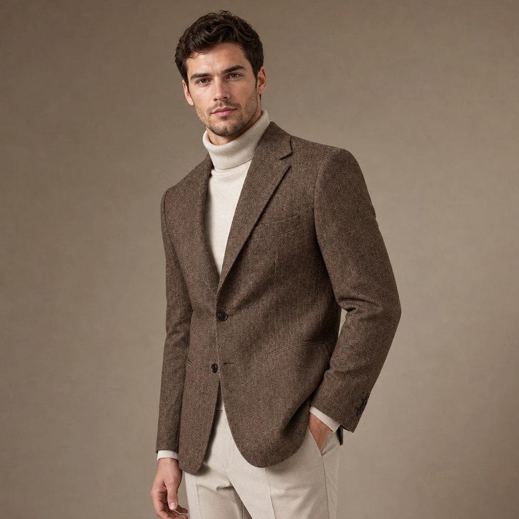 Ernst | Blazer Wollmischung Tailored Fit Kaffeebraun – Seitenansicht