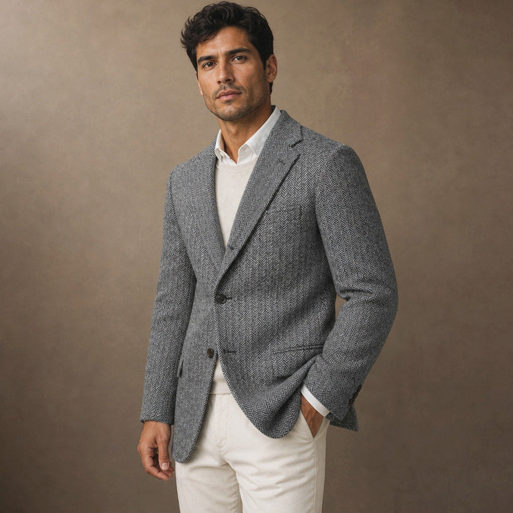Falko | Blazer Fischgrat Regular Fit – Seitenansicht