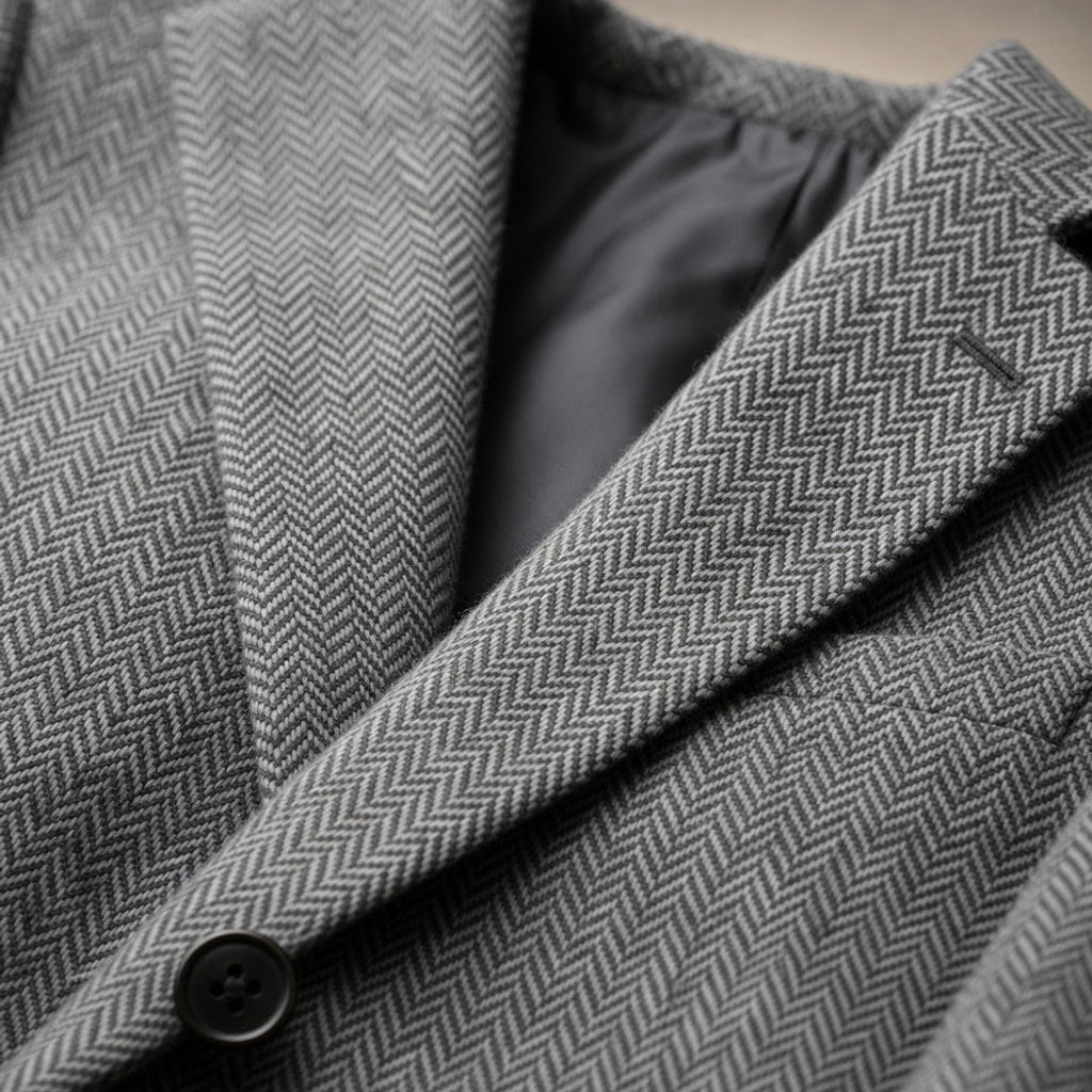Falko | Blazer Fischgrat Regular Fit – Stoff- und Detailaufnahme