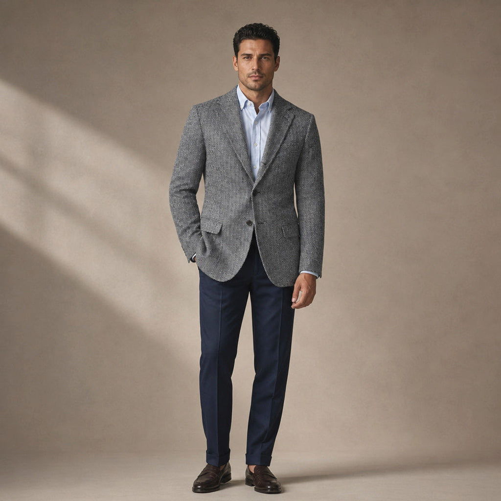 Falko | Blazer Fischgrat Regular Fit – Gesamtlook