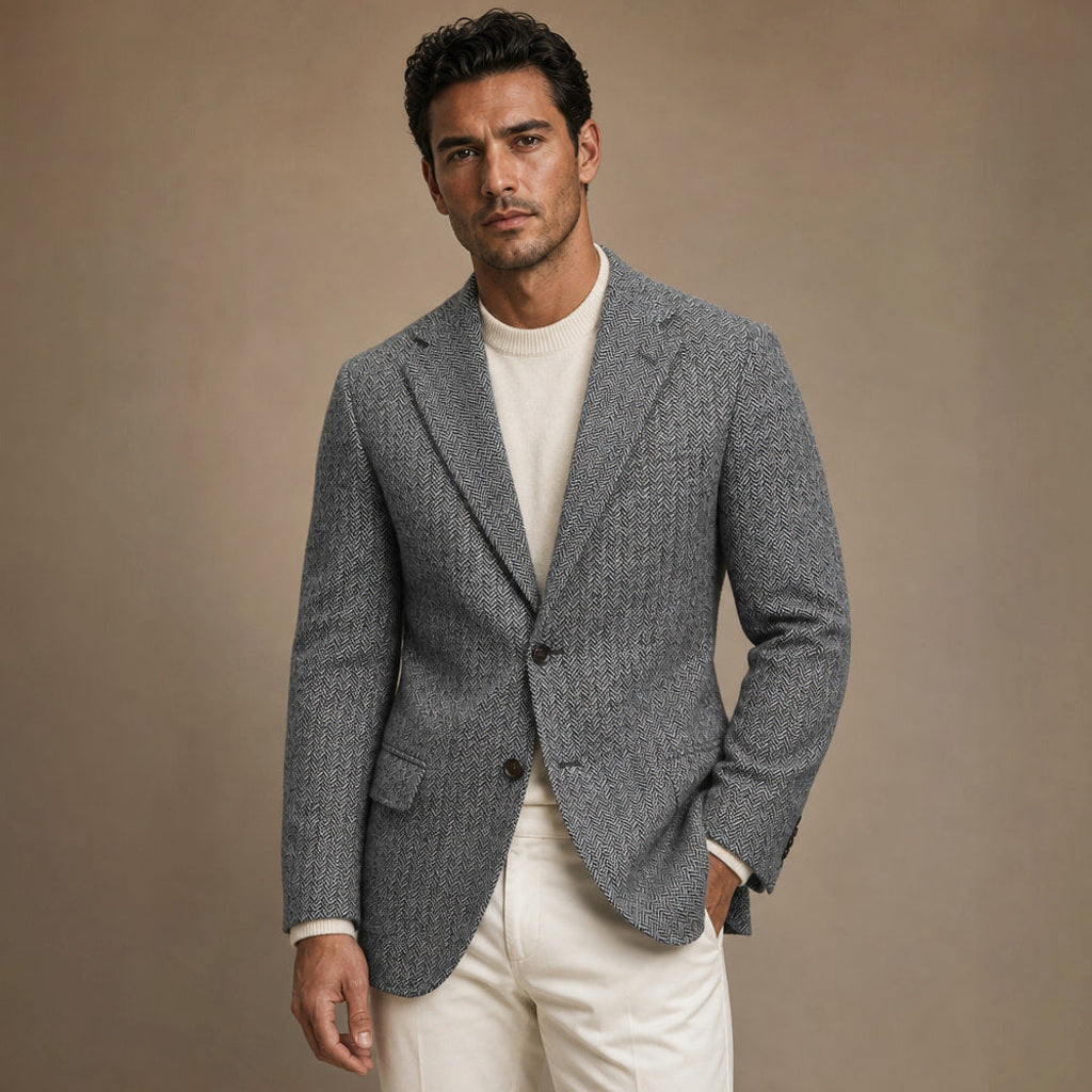 Falko | Blazer Fischgrat Regular Fit – Premium Editorial