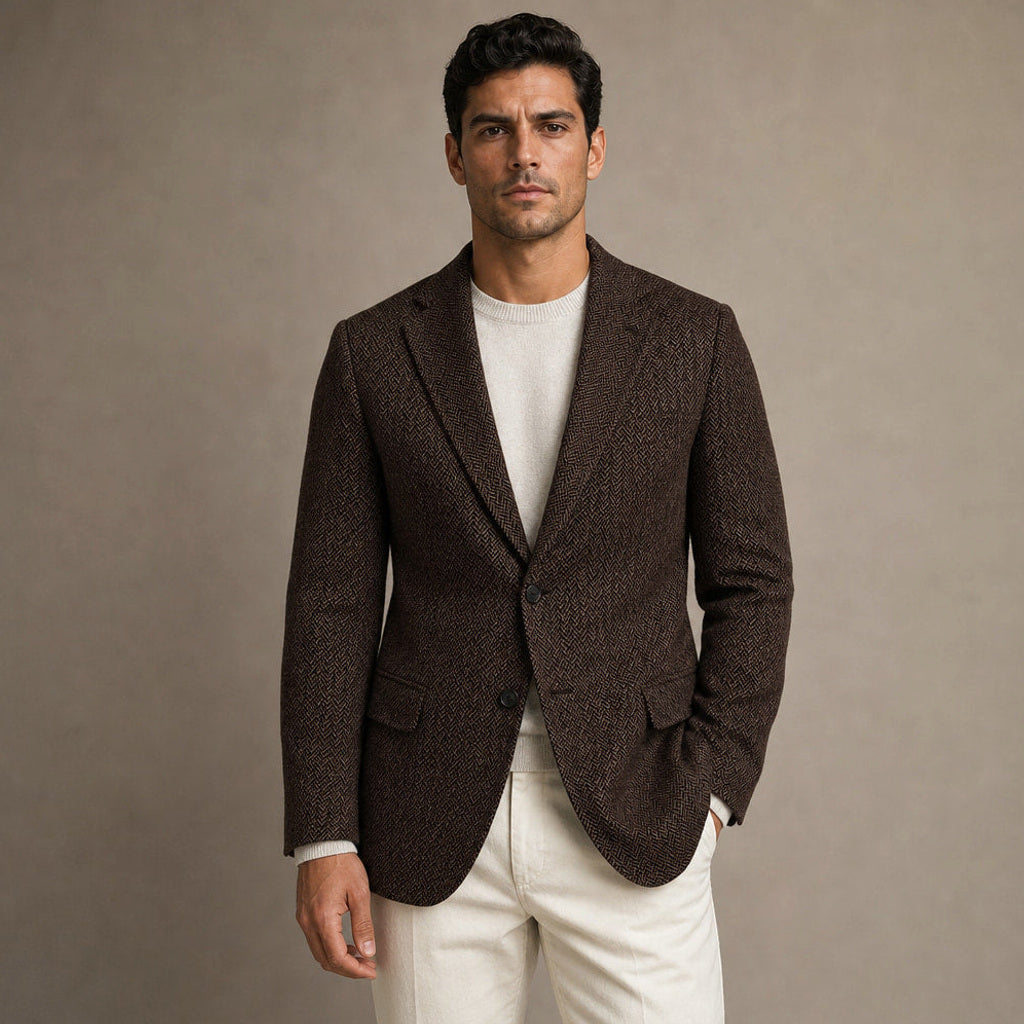Falko | Blazer Fischgrat Regular Fit Kaffeebraun – Produktfoto