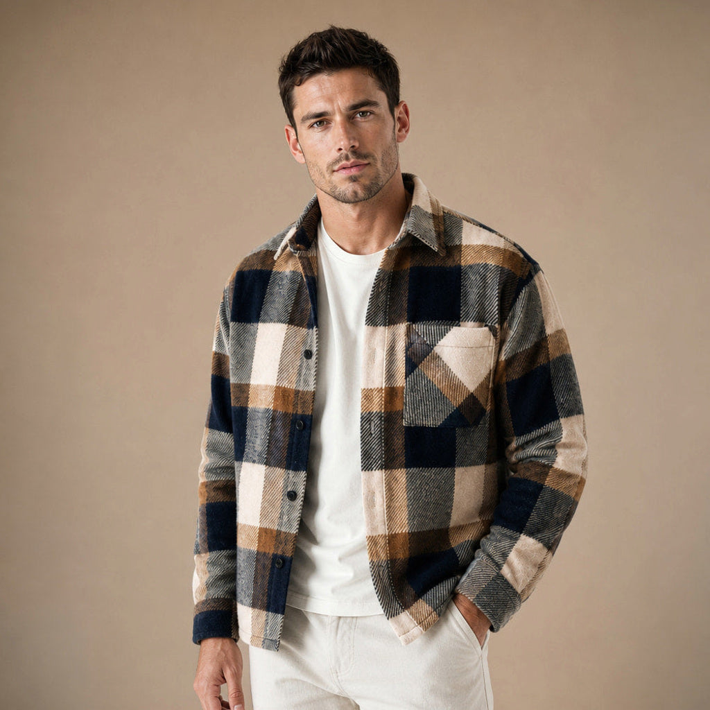 Fenlor | Flanellhemd Karo Relaxed Fit Braun – Produktfoto