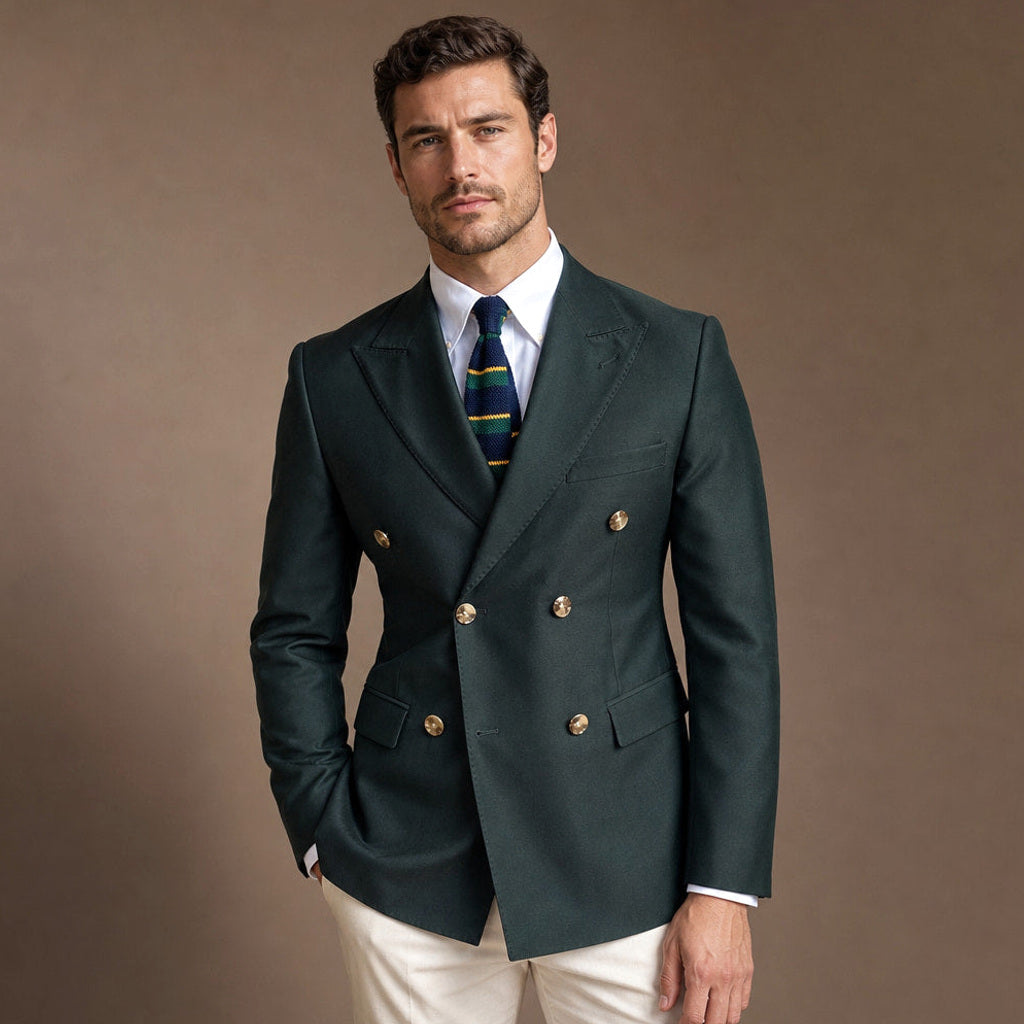 Firenze | Blazer Halbgefüttert Tailored Fit Dunkelgrün – Produktfoto