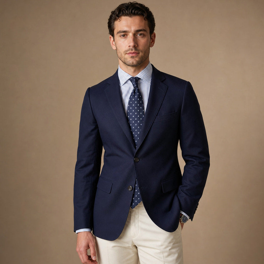 Firenze | Blazer Halbgefüttert Tailored Fit in Navy – Premium Editorial