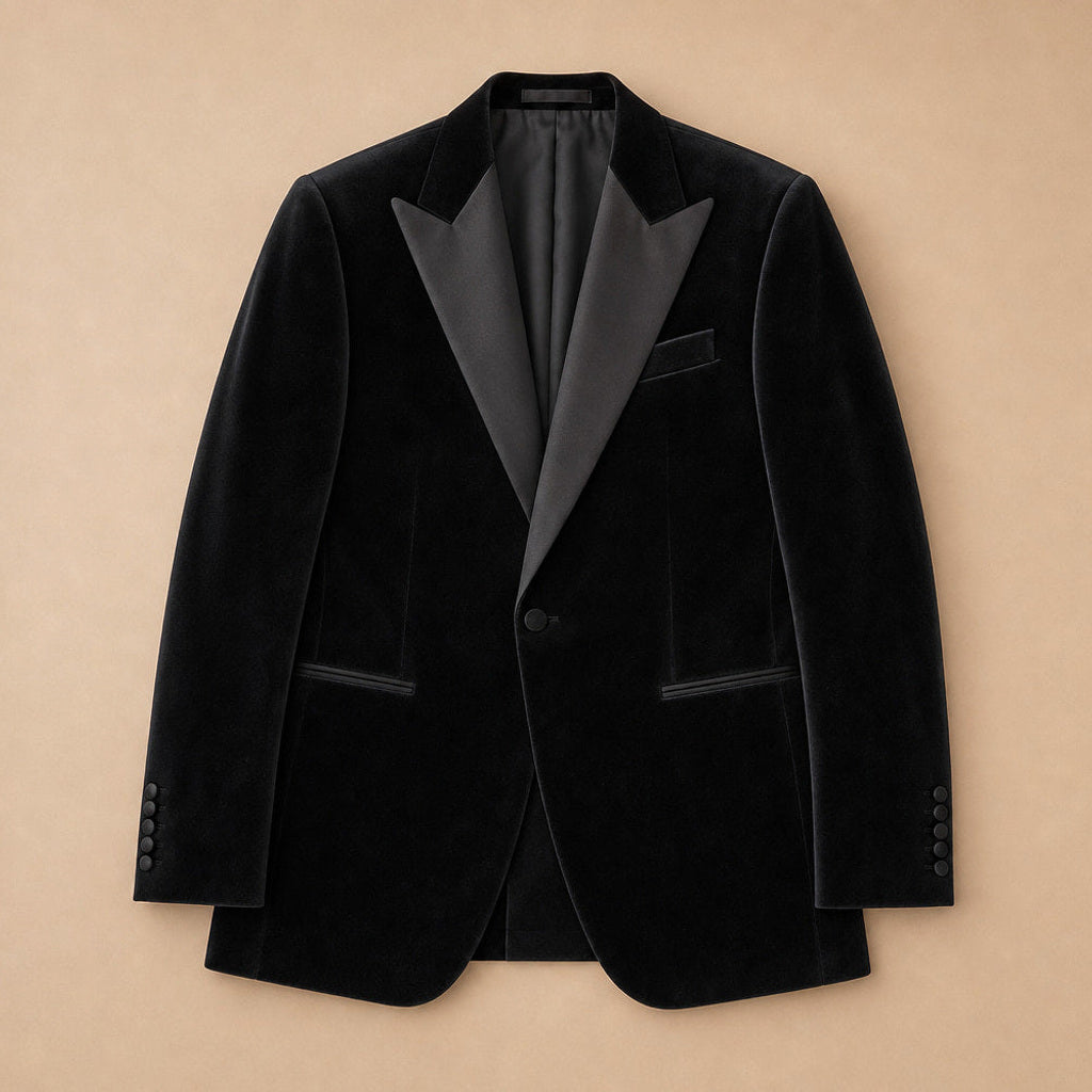 Firenze | Blazer Halbgefüttert Tailored Fit Schwarz – Flatlay-Produktfoto