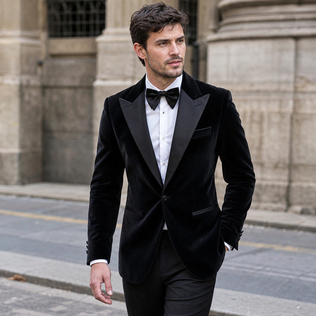 Firenze | Blazer Halbgefüttert Tailored Fit Schwarz – Gestyltes Editorial-Foto