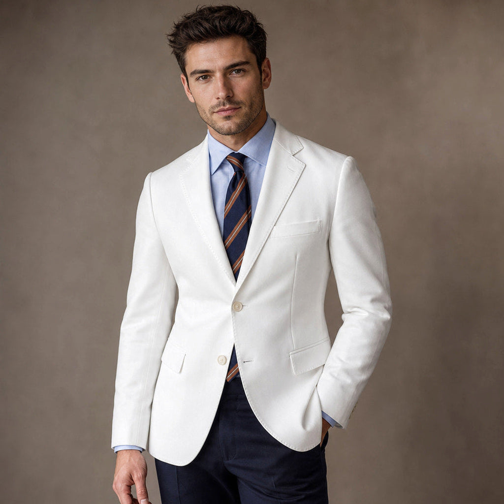 Firenze | Blazer Halbgefüttert Tailored Fit in Weiß – Premium Editorial