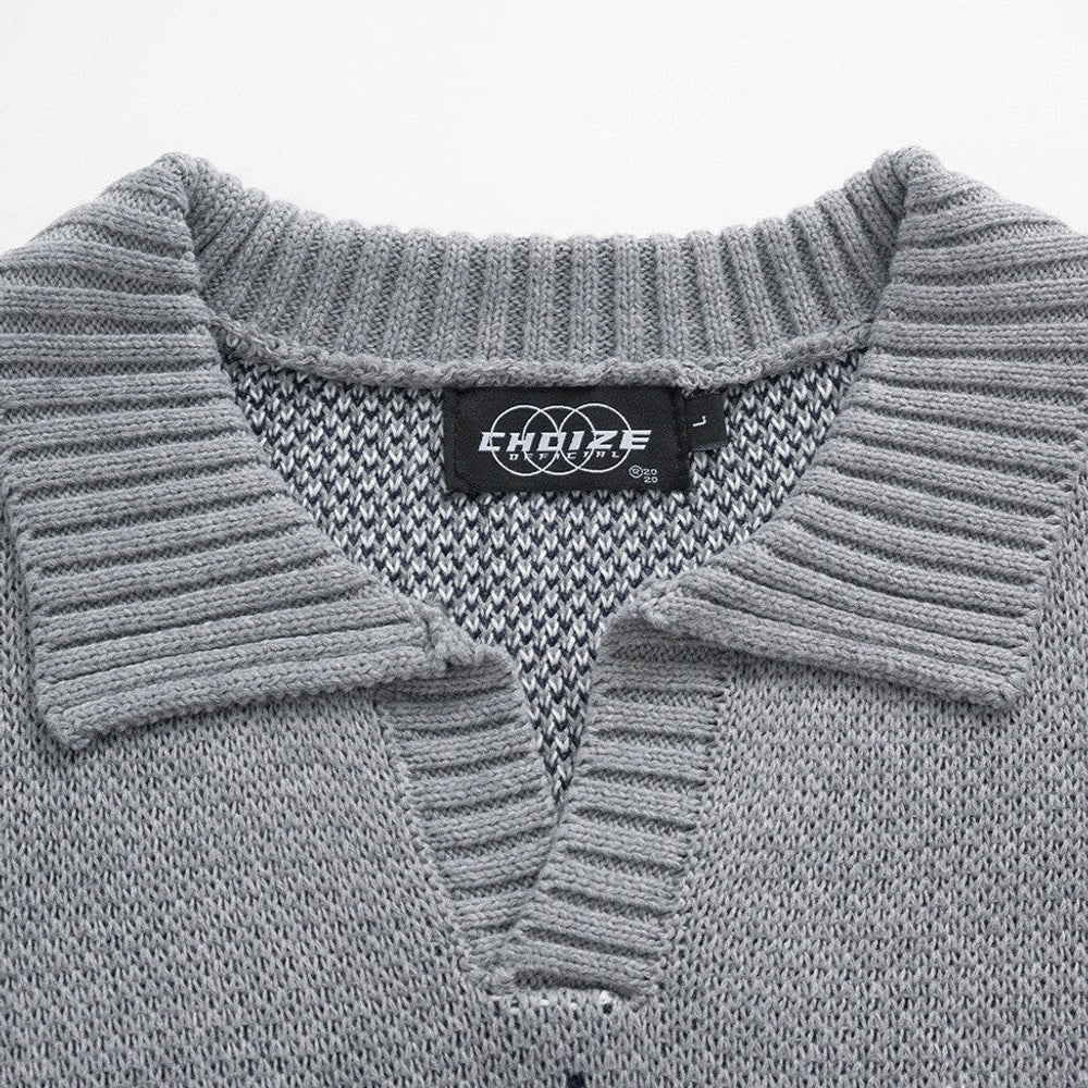 Friedbert | Strickpullover Argyle Hemdkragen – Produktfoto