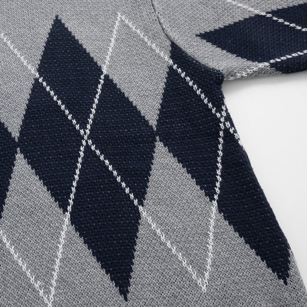 Friedbert | Strickpullover Argyle Hemdkragen – Produktfoto
