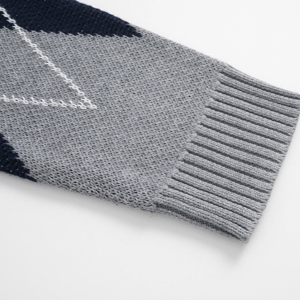 Friedbert | Strickpullover Argyle Hemdkragen – Produktfoto