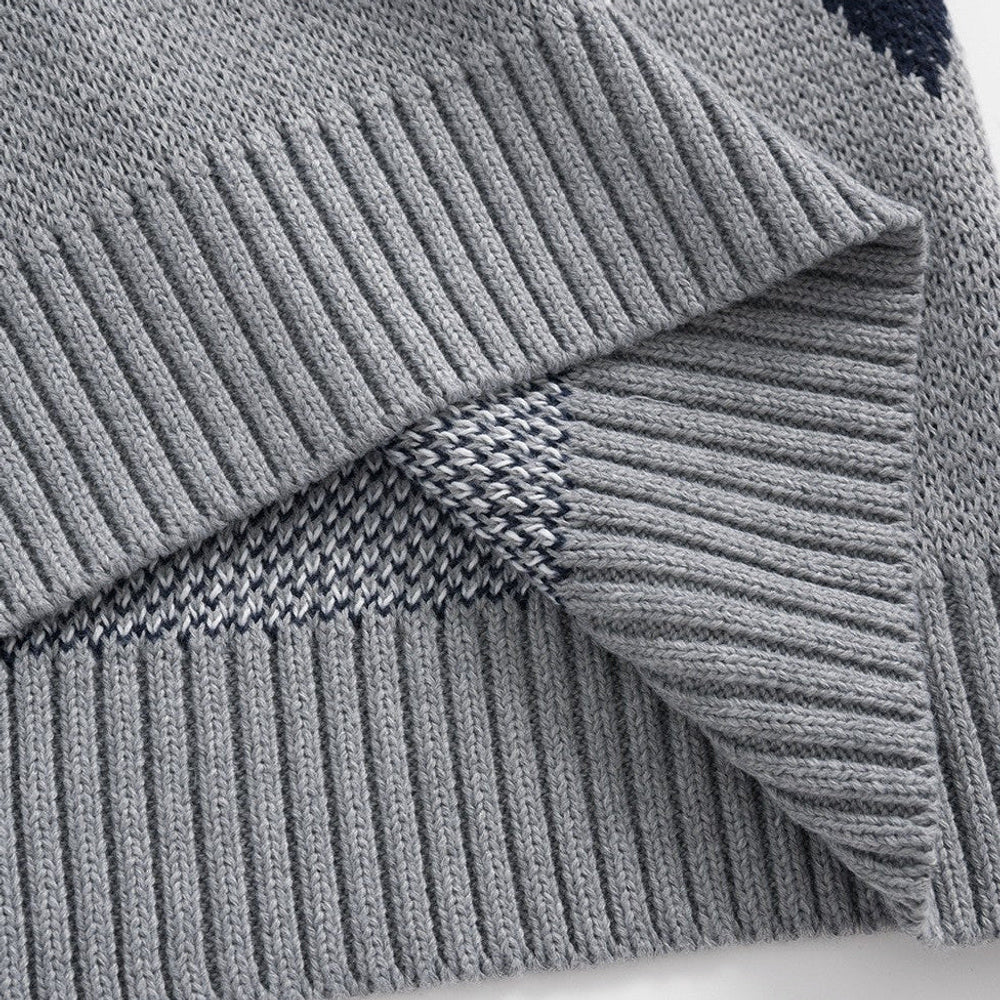 Friedbert | Strickpullover Argyle Hemdkragen – Produktfoto