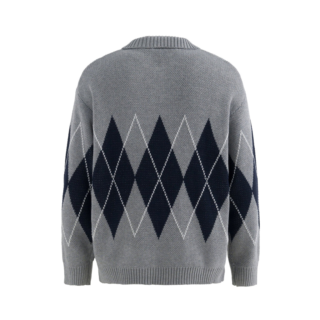 Friedbert | Strickpullover Argyle Hemdkragen – Produktfoto