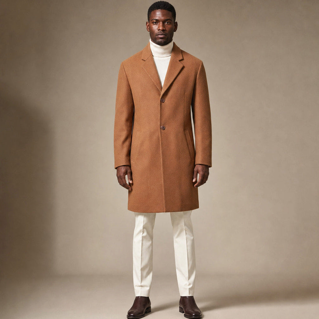 Gernhard | Kurzmantel Einreiher Camel – Premium Editorial