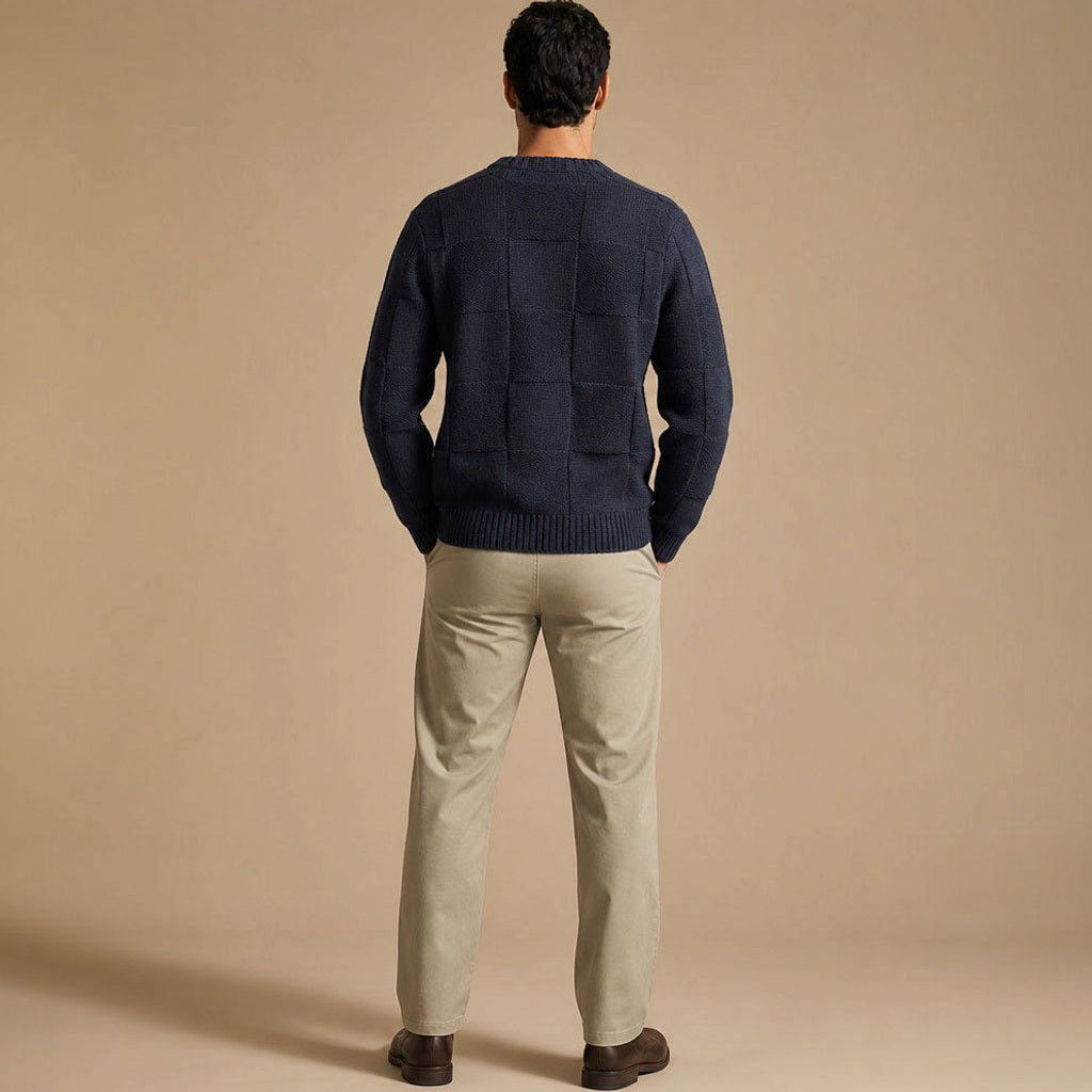 Heilmar | Strickset Struktur Marineblau – Gesamtlook