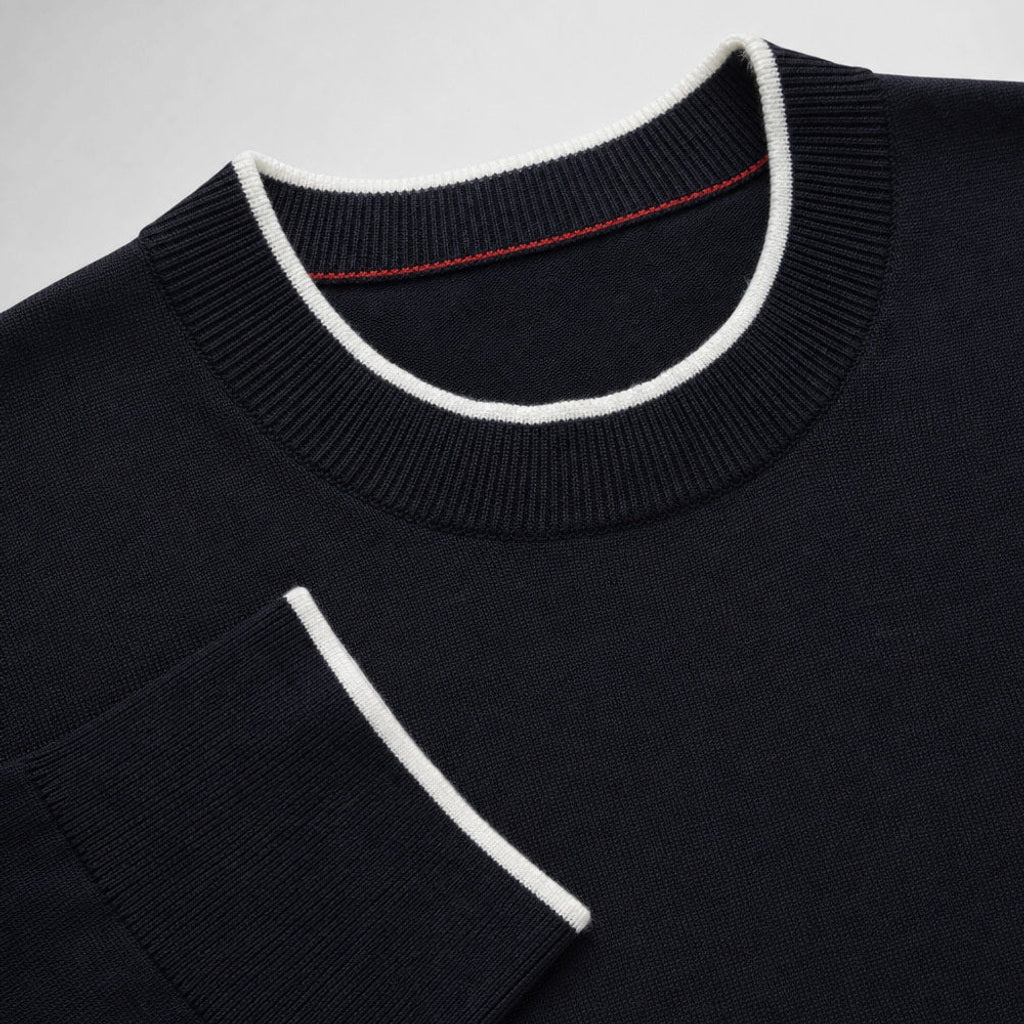 Helmut | Feinstrick-Pullover Baumwolle-Seide – Stoff- und Detailaufnahme