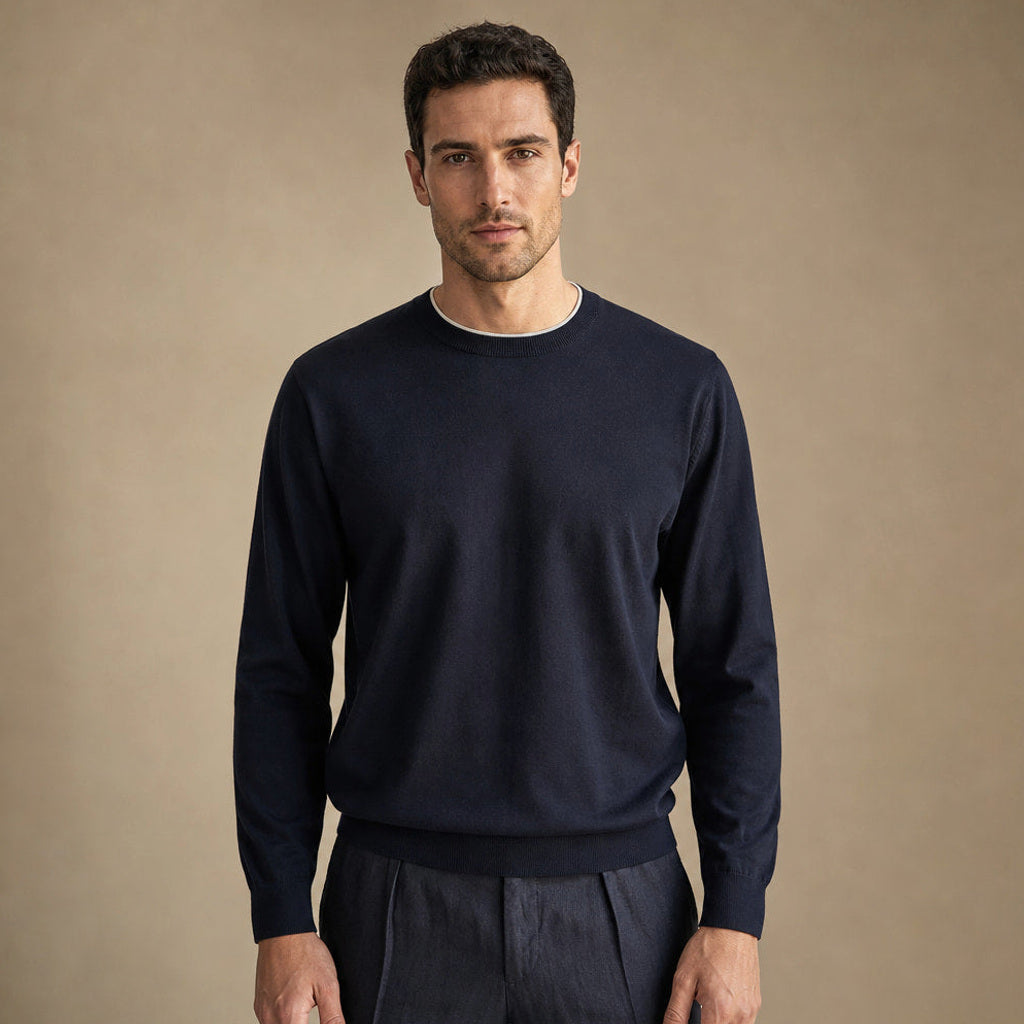 Helmut | Feinstrick-Pullover Baumwolle-Seide – Premium Editorial
