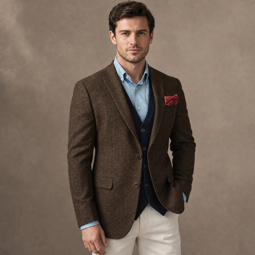 Ivar | Blazer Fischgrat Tailored Fit Braun – Produktfoto