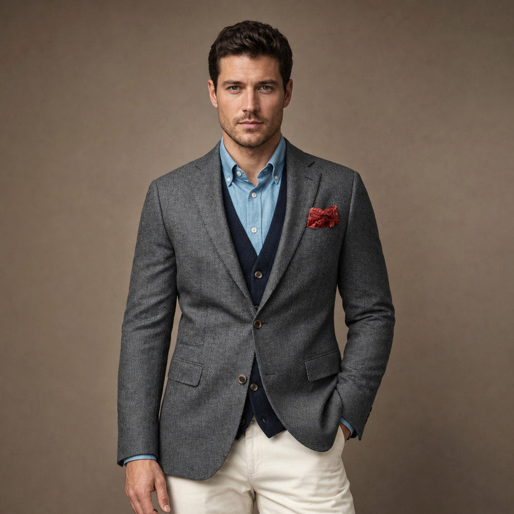Ivar | Blazer Fischgrat Tailored Fit – Premium Editorial