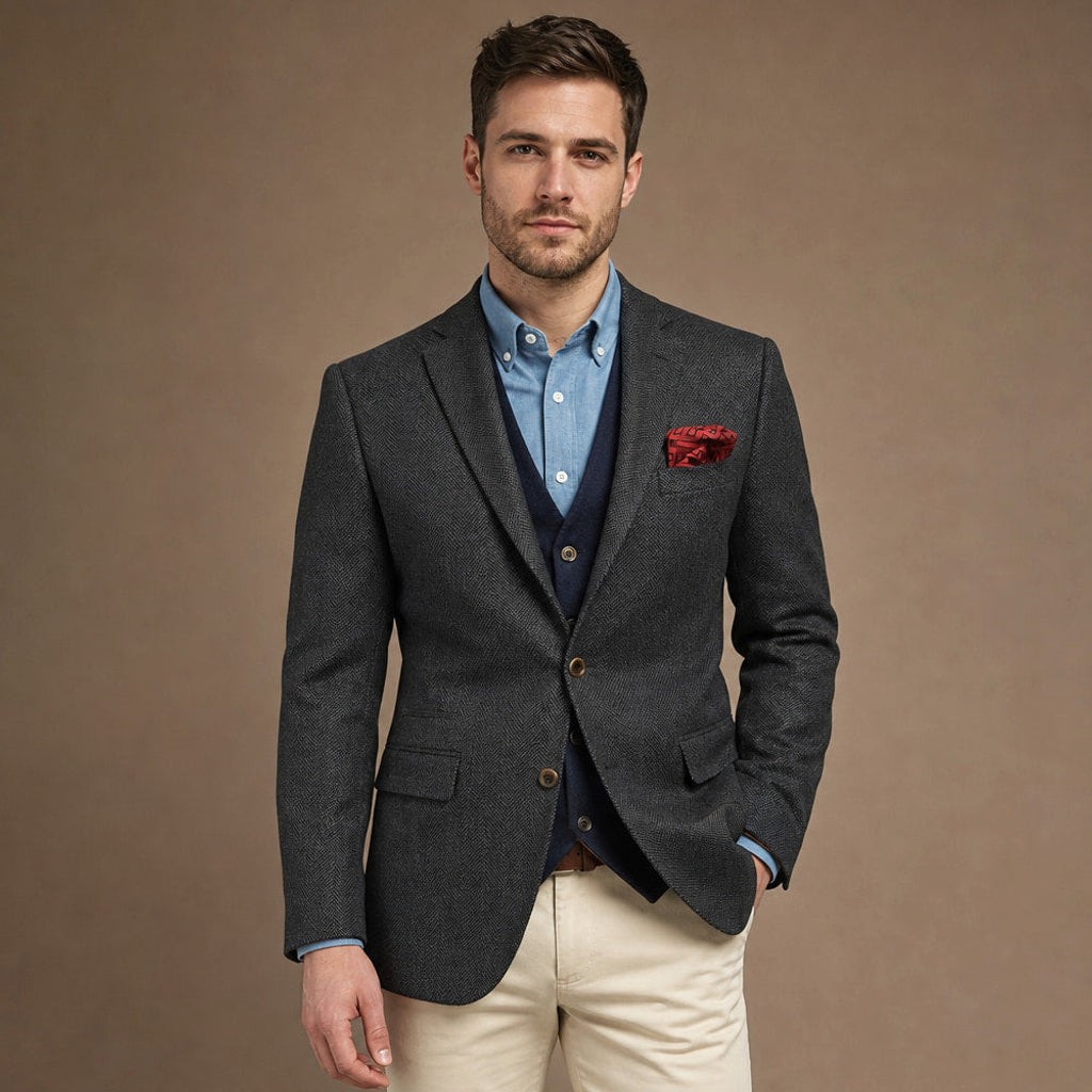 Ivar | Blazer Fischgrat Tailored Fit – Premium Editorial