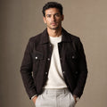 Jochen | Lederjacke Wildleder Braun – Produktfoto