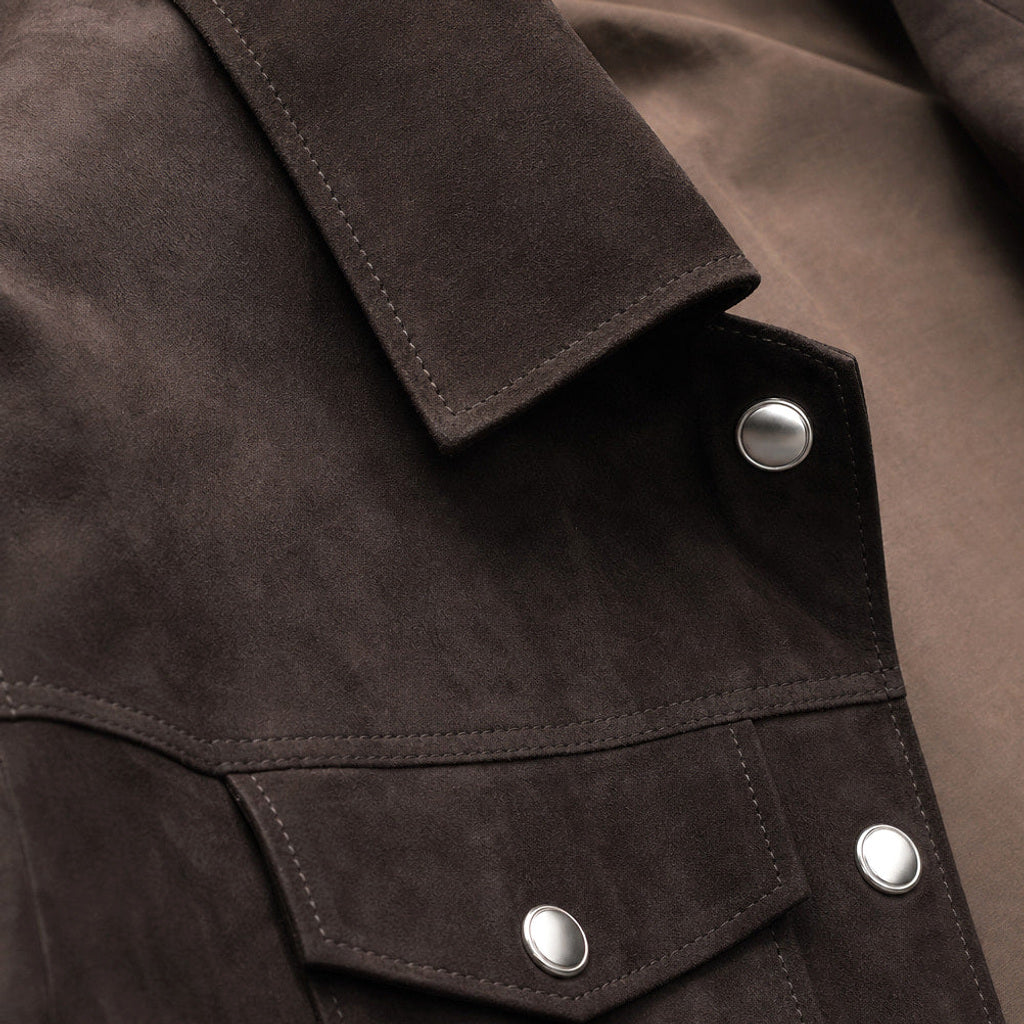 Jochen | Lederjacke Wildleder Braun – Produktfoto