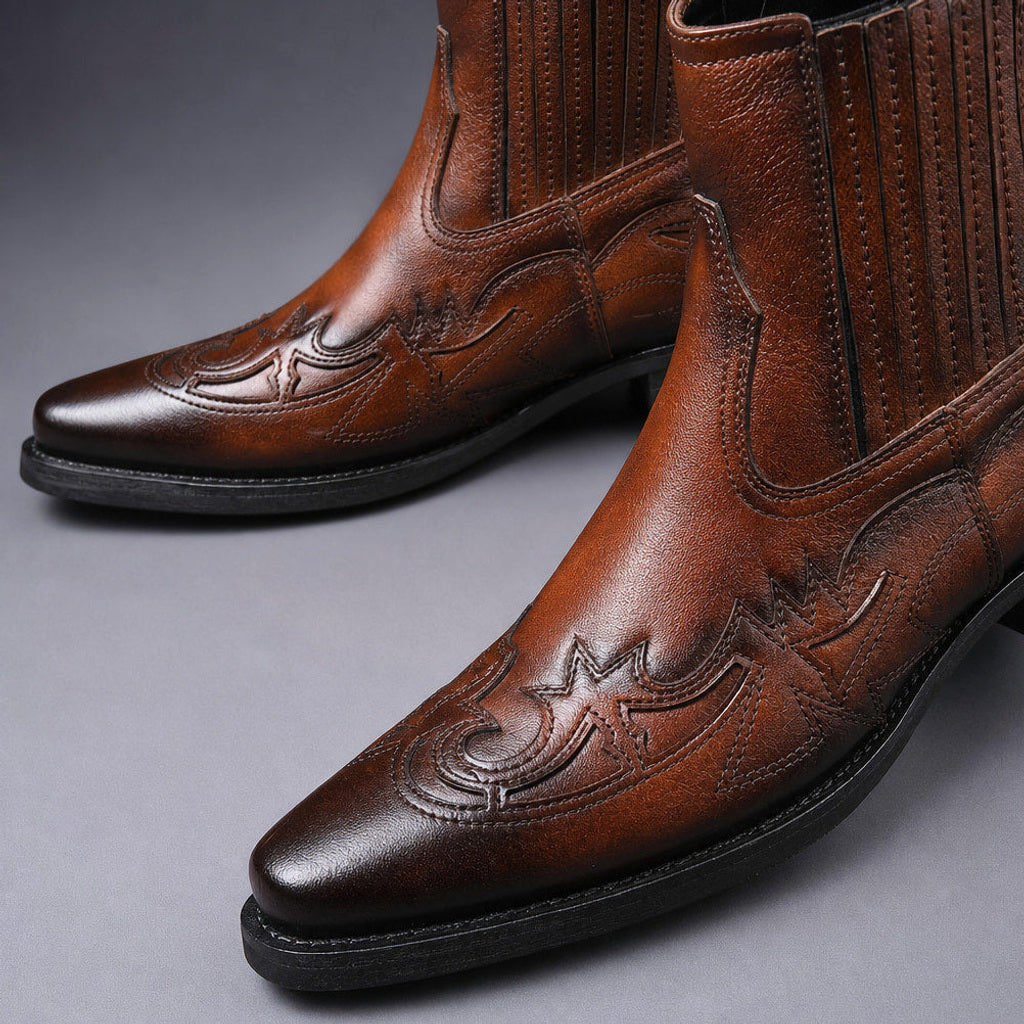 Johann | Chukka Boots Leder – Stoff- und Detailaufnahme