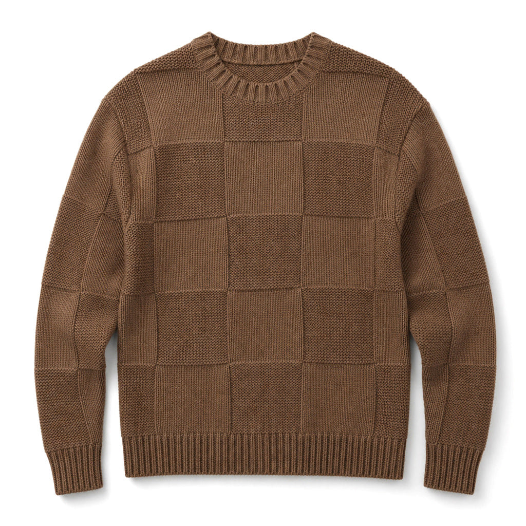 Joost | Strickpullover über Hemd Braun – Produktfoto
