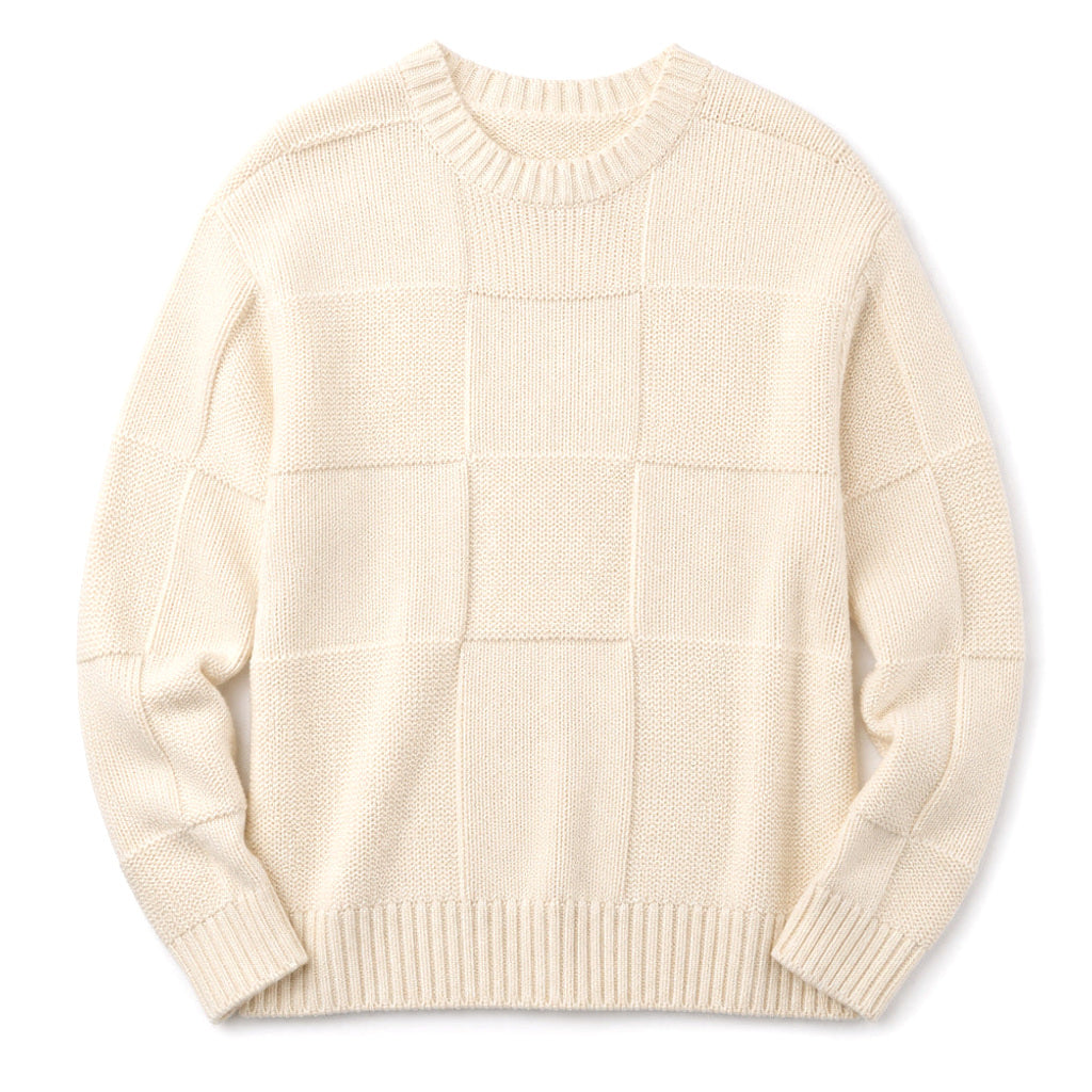 Joost | Strickpullover über Hemd Creme – Produktfoto