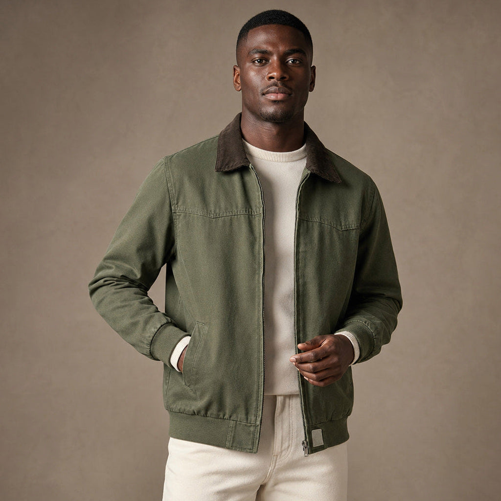 Jorven | Arbeitsjacke Baumwollmischung Relaxed Fit Grün – Produktfoto